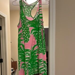 Lilly Pulitzer Pink and Green Midi Dress